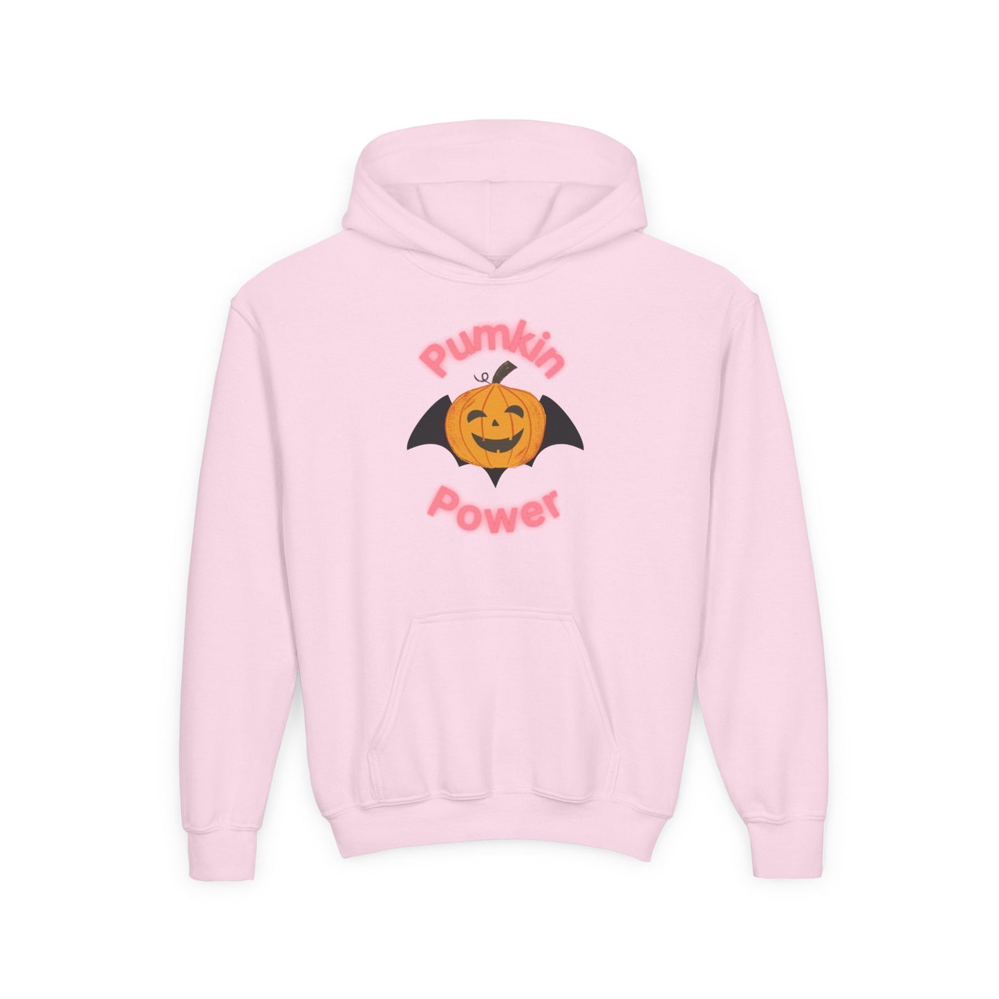 Youth Halloween Hoodie, Pumpkin Power Sweatshirt, Cozy Fall Apparel