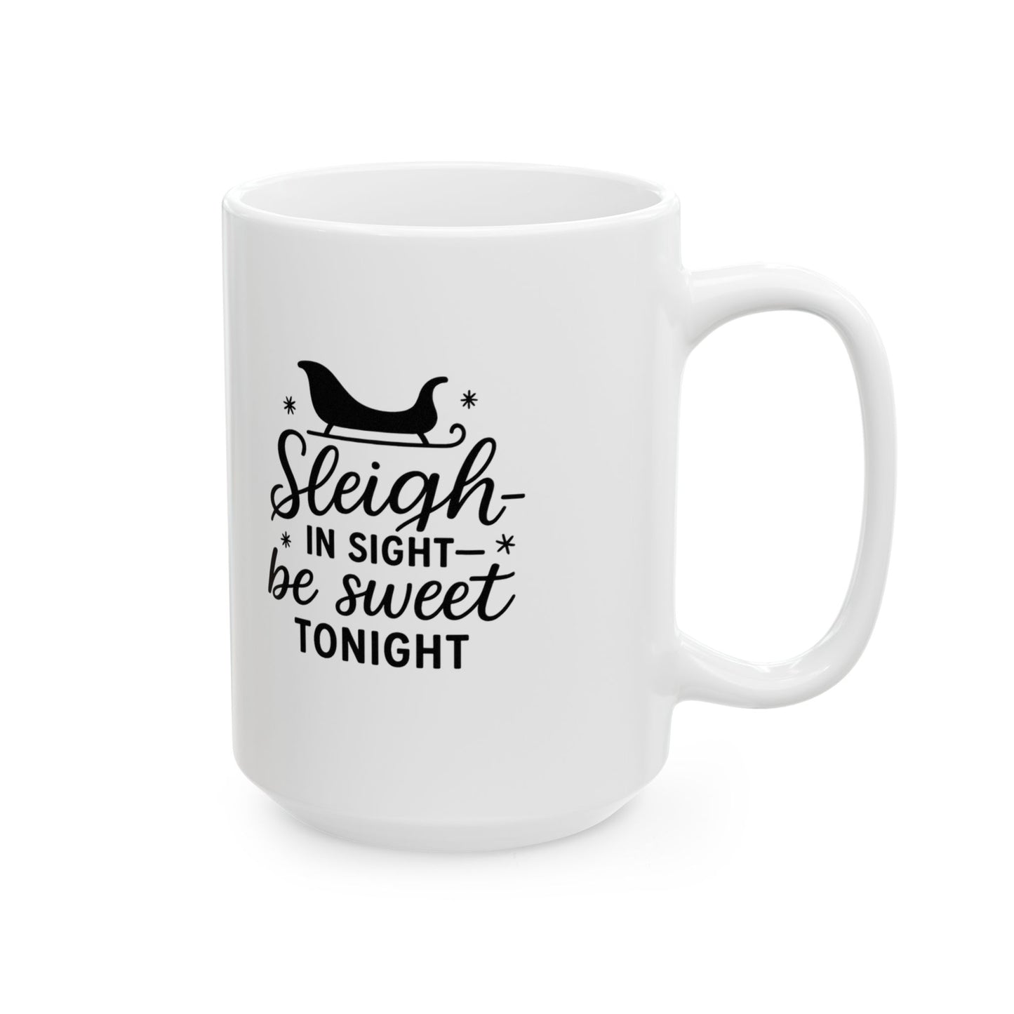 Festive Ceramic Mug - Sleigh Bright! Hot Cocoa, Coffee Lover Gift, Cozy Home Decor, Holiday Celebration
