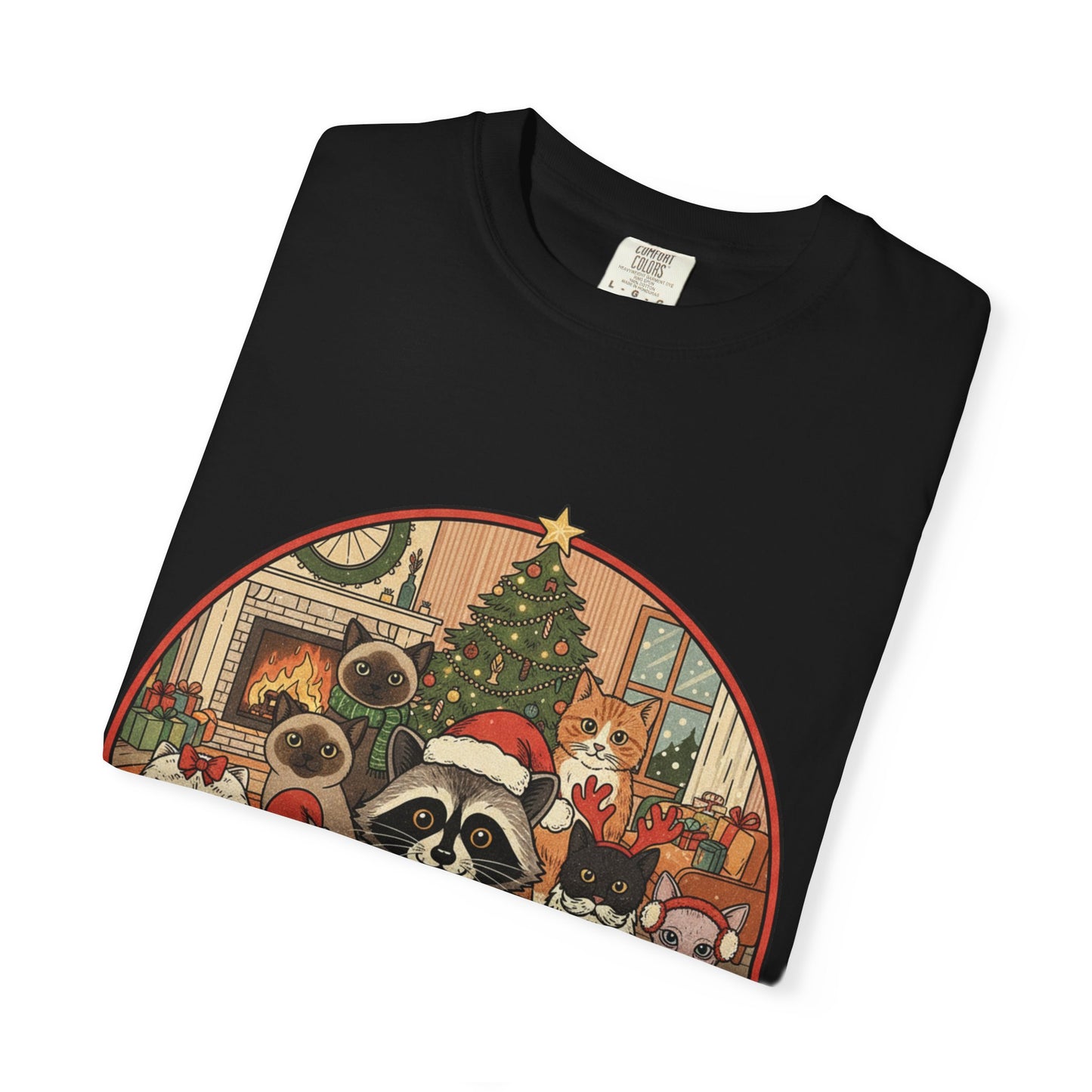 Meowy & Merry Holiday T-shirt, Cute Pet Lover Tee, Unisex Christmas Shirt, Gift for Cat Lovers, Fun Festive Apparel