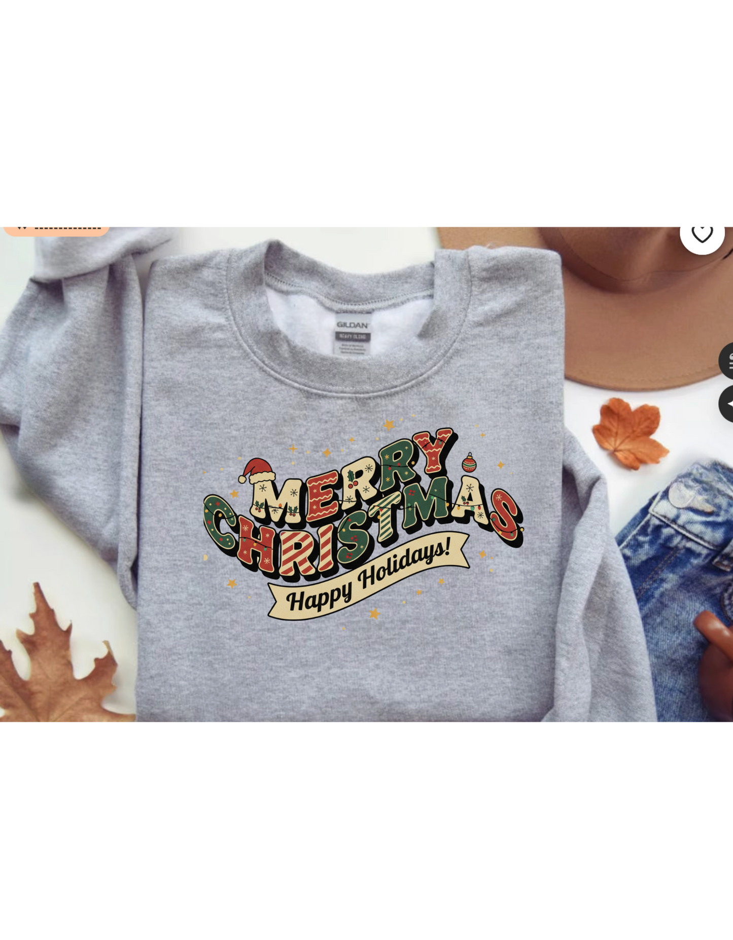 Cozy Holiday Crewneck Sweatshirt - Merry Christmas Design