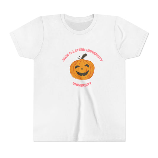 Youth Pumpkin Tee, Halloween Shirt, Jack-o'-Lantern Tee, Fall Apparel, Kids Halloween Costume