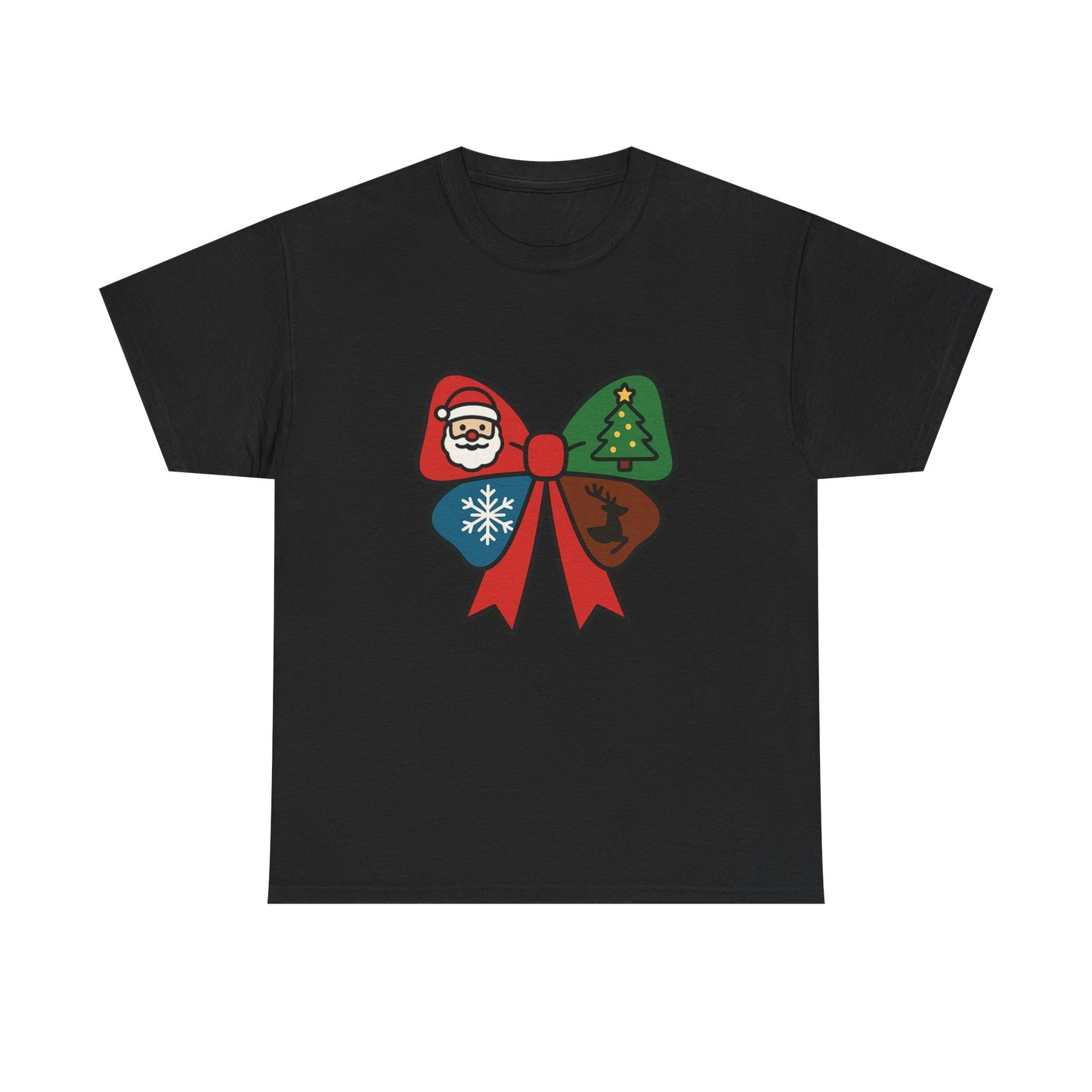 Festive Holiday Tee - Christmas Bow Graphic Tee, Unisex Cotton T-Shirt, Holiday Gift, Christmas Apparel, Winter Style