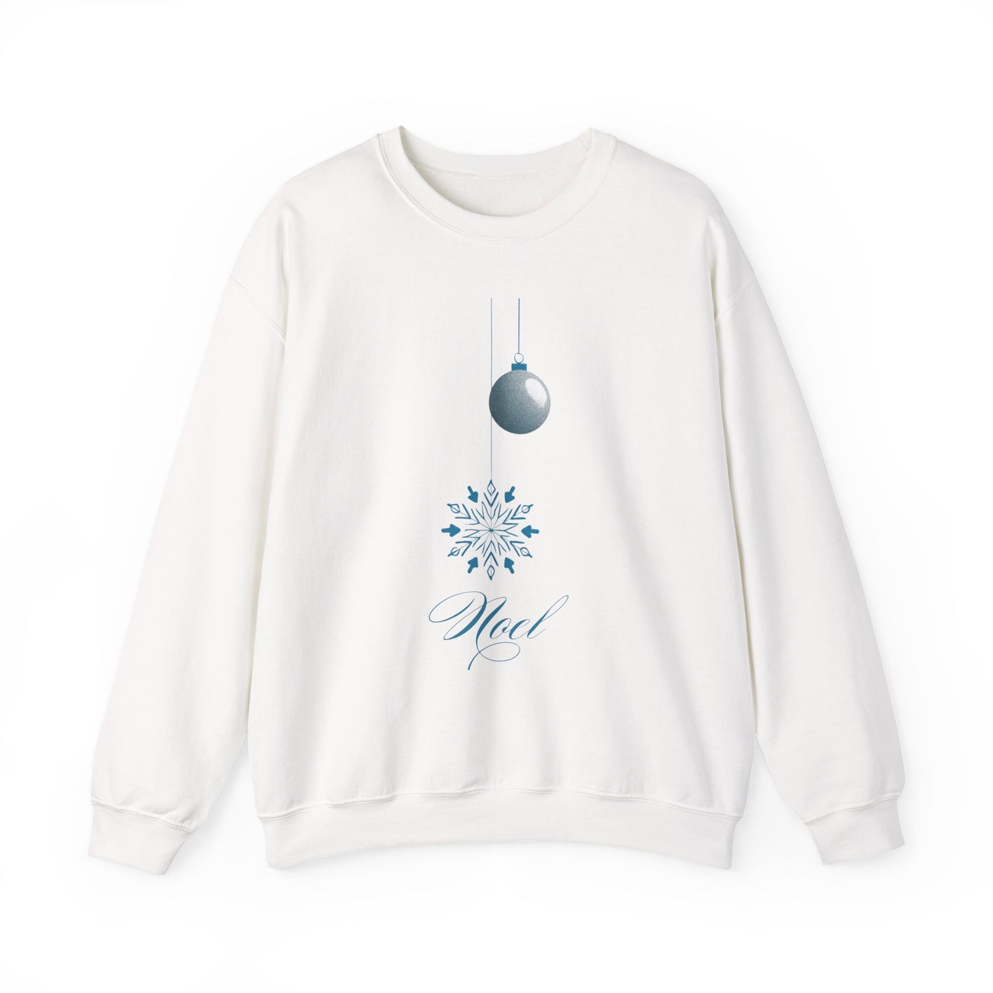 Christmas Winter Holidays Crewneck Sweatshirt with Snowflake and Ornament Design