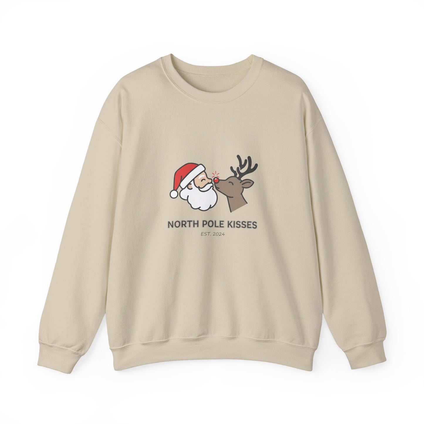 North Pole Kisses Christmas Sweatshirt, Holiday Gift, Unisex Crewneck, Cozy Winter Wear, Festive Apparel, Perfect for Christmas
