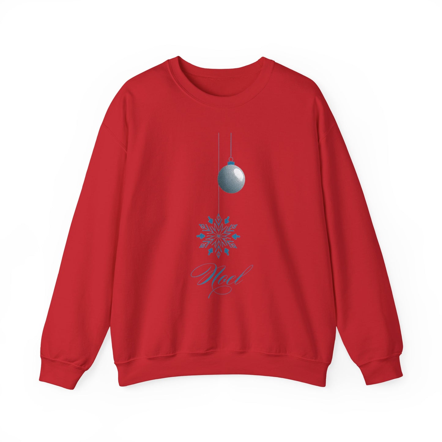 Christmas Winter Holidays Crewneck Sweatshirt with Snowflake and Ornament Design