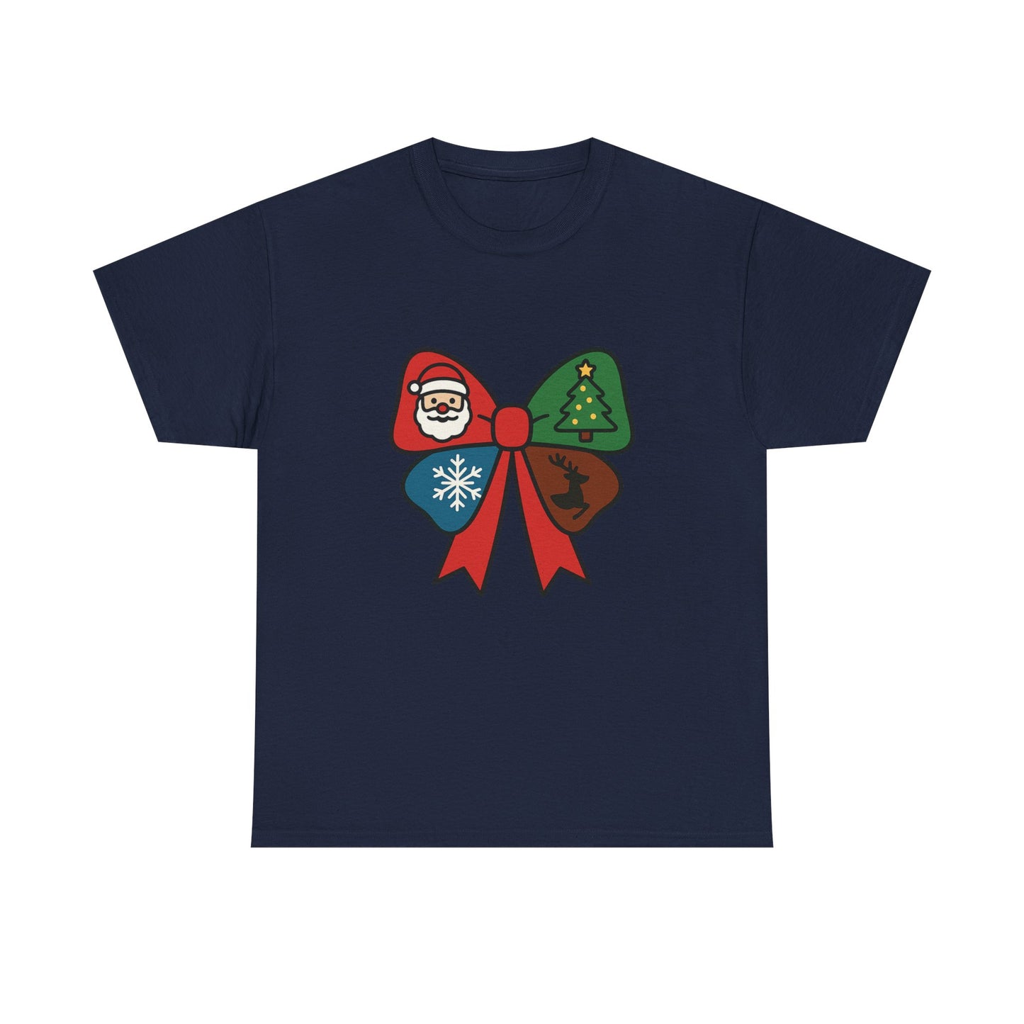 Festive Holiday Tee - Christmas Bow Graphic Tee, Unisex Cotton T-Shirt, Holiday Gift, Christmas Apparel, Winter Style