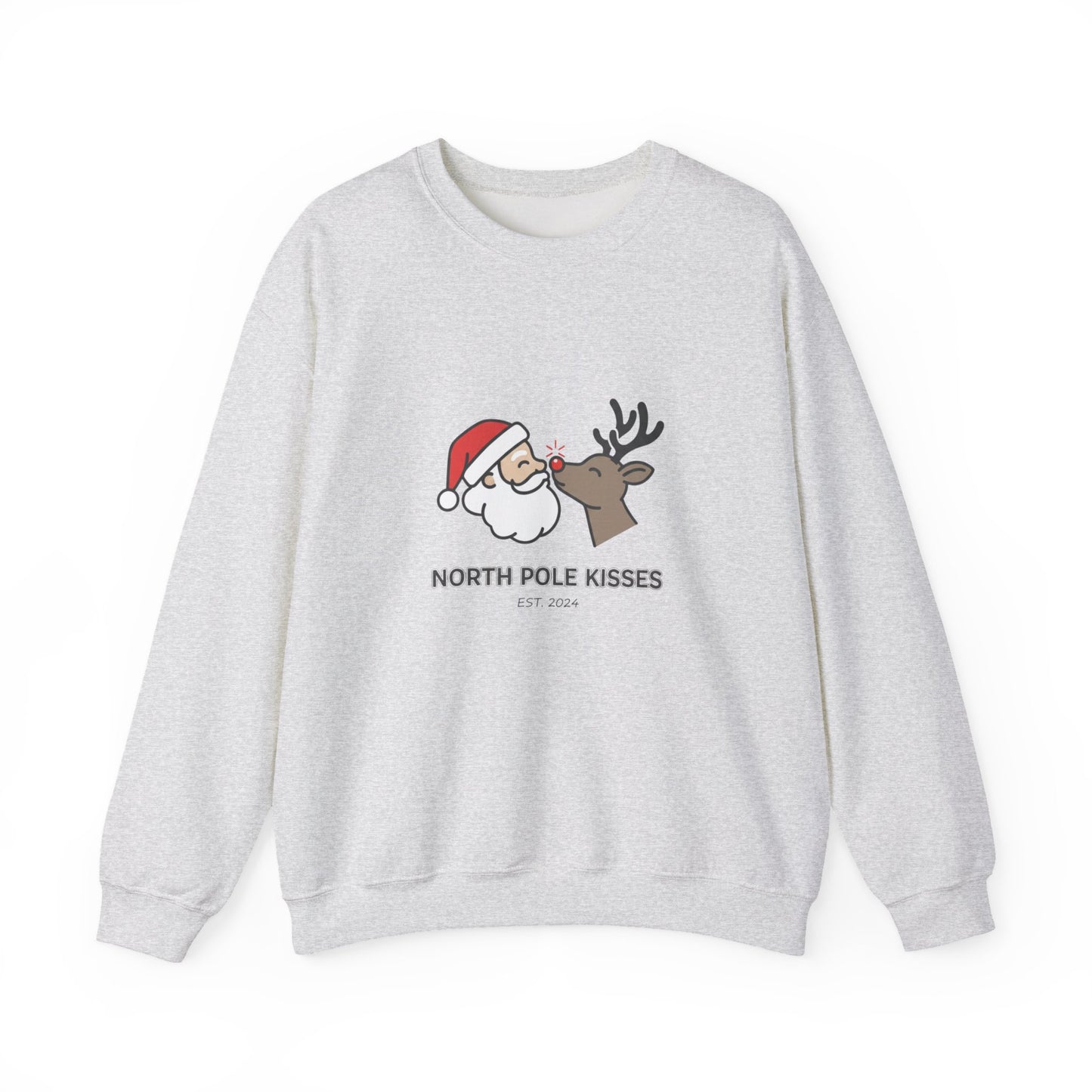 North Pole Kisses Christmas Sweatshirt, Holiday Gift, Unisex Crewneck, Cozy Winter Wear, Festive Apparel, Perfect for Christmas