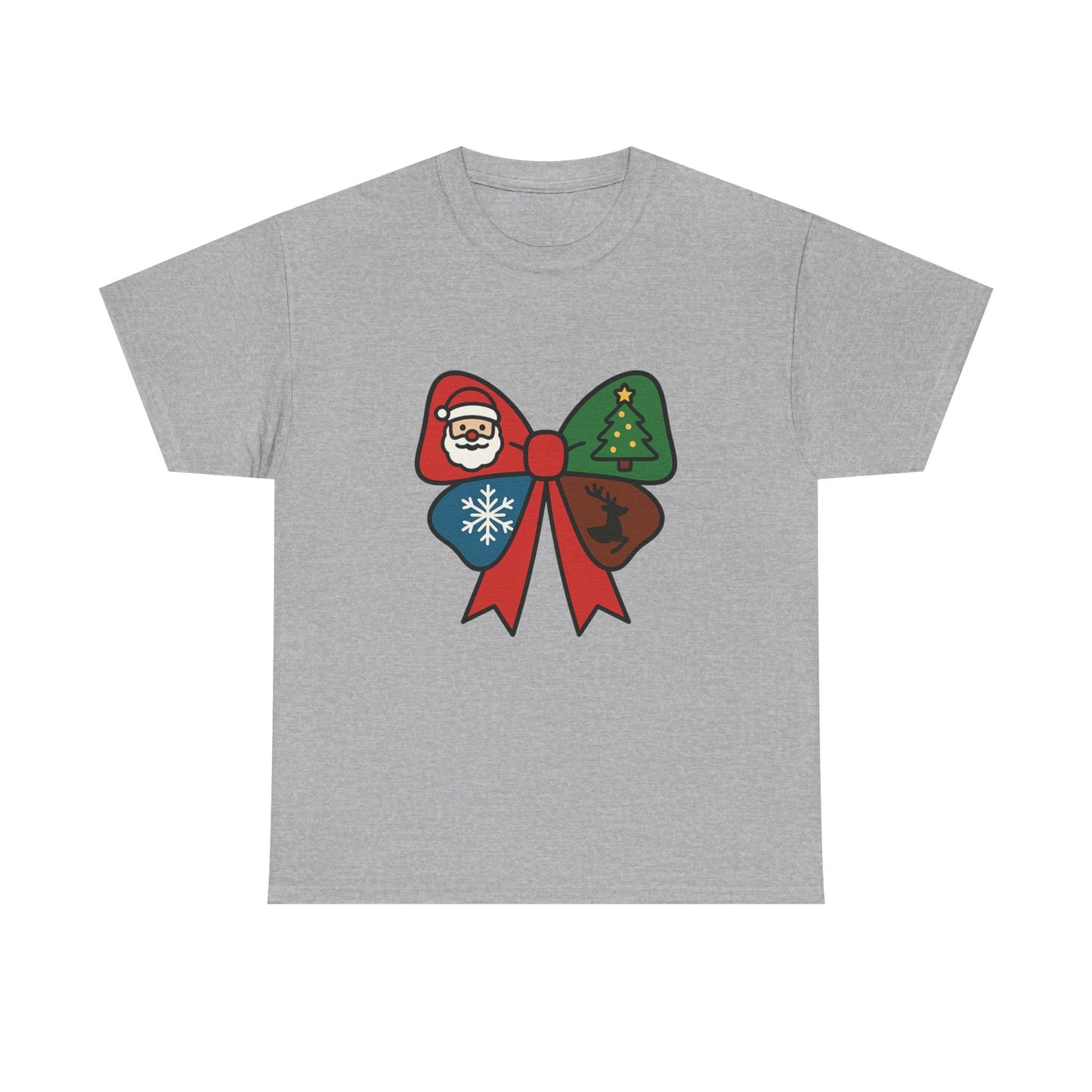 Festive Holiday Tee - Christmas Bow Graphic Tee, Unisex Cotton T-Shirt, Holiday Gift, Christmas Apparel, Winter Style