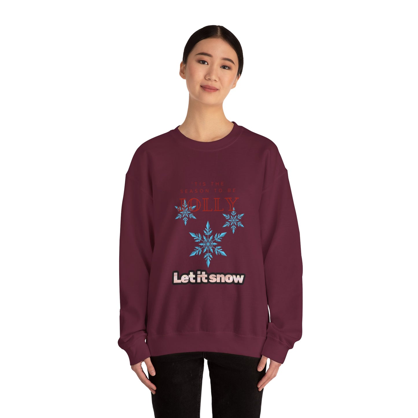 Festive 'Let It Snow' Crewneck Sweatshirt - Cozy Holiday Apparel