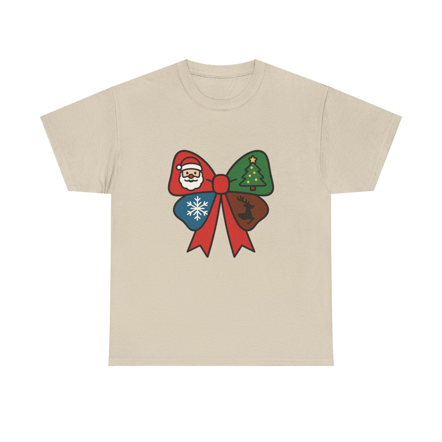 Festive Holiday Tee - Christmas Bow Graphic Tee, Unisex Cotton T-Shirt, Holiday Gift, Christmas Apparel, Winter Style