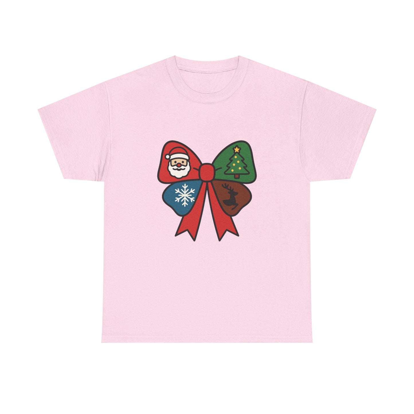Festive Holiday Tee - Christmas Bow Graphic Tee, Unisex Cotton T-Shirt, Holiday Gift, Christmas Apparel, Winter Style