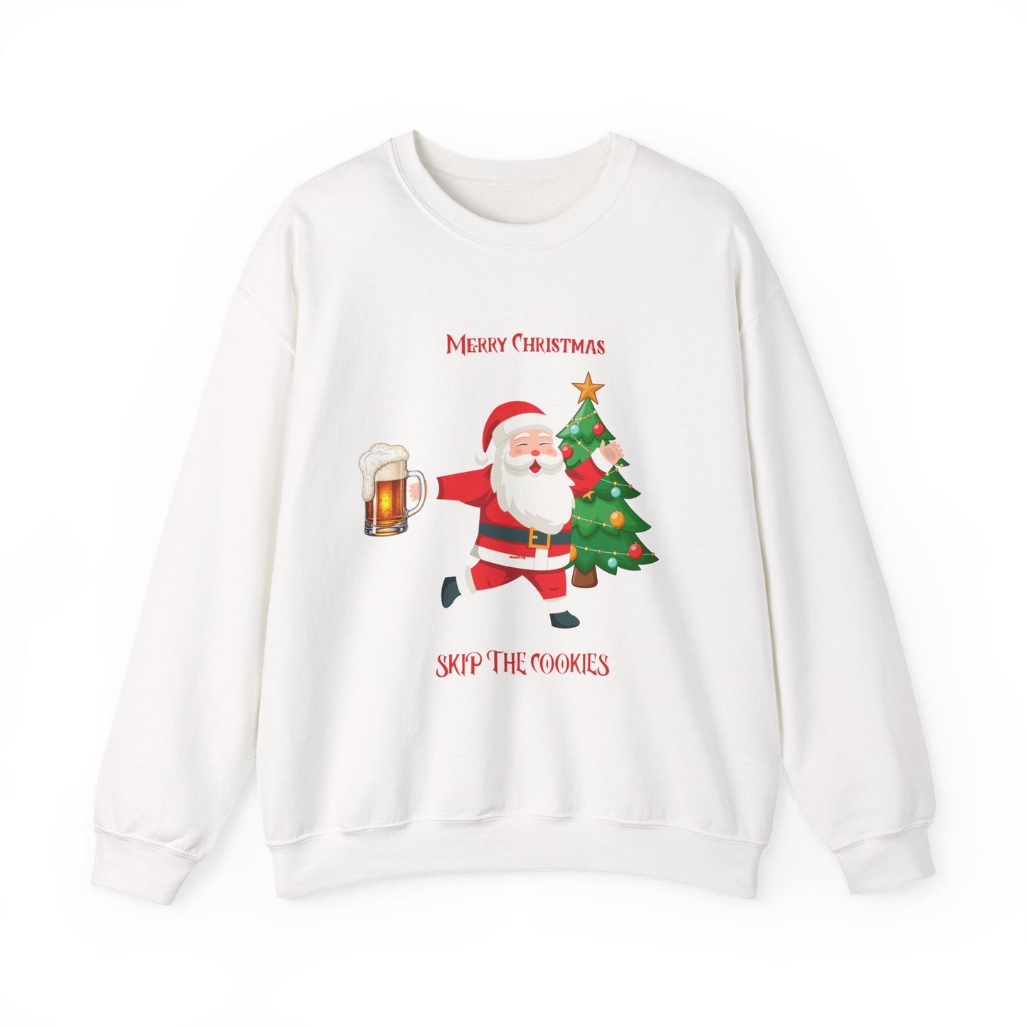 Merry Christmas Santa Sweatshirt, even Santa enjoys a beer