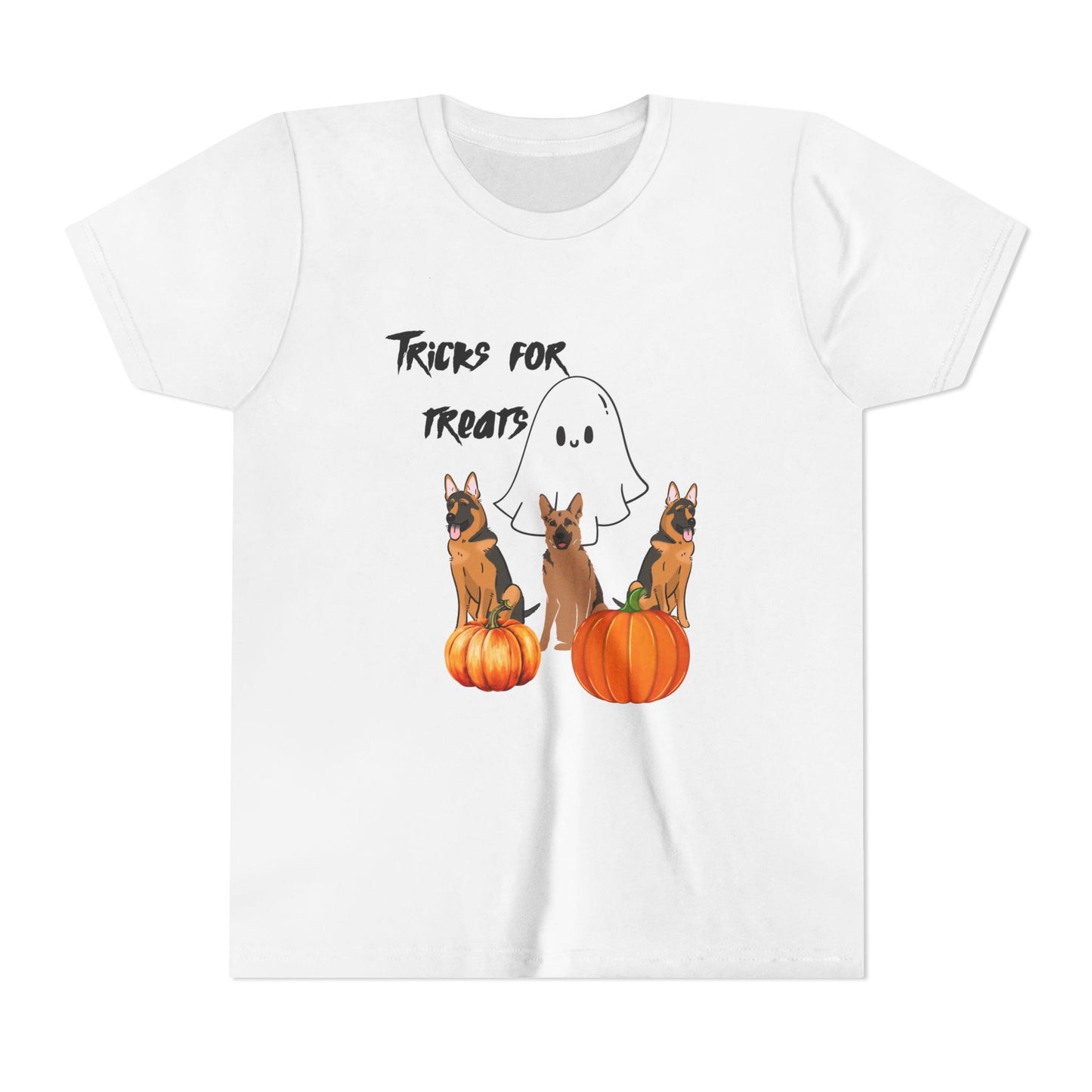 Adorable Halloween Youth Tee with Ghost and Dog Design