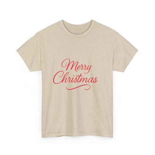 Merry Christmas Unisex Heavy Cotton Tee, Holiday Shirt, Christmas Gift, Festive Apparel, Seasonal Wear, Family Gathering Outfit
