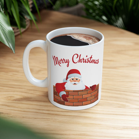 Santa Claus Christmas Mug - Festive Holiday Coffee Cup, Xmas Gift