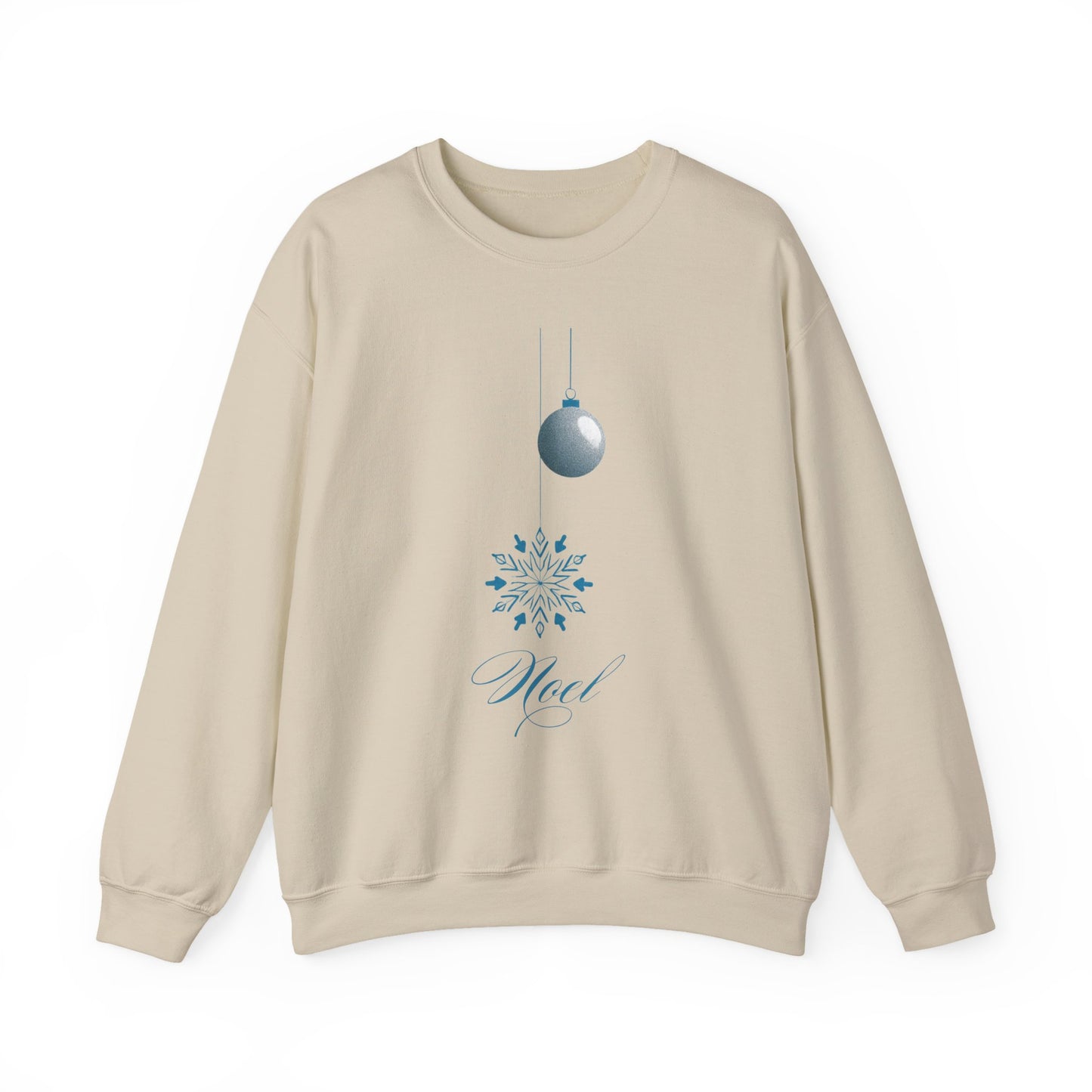 Christmas Winter Holidays Crewneck Sweatshirt with Snowflake and Ornament Design