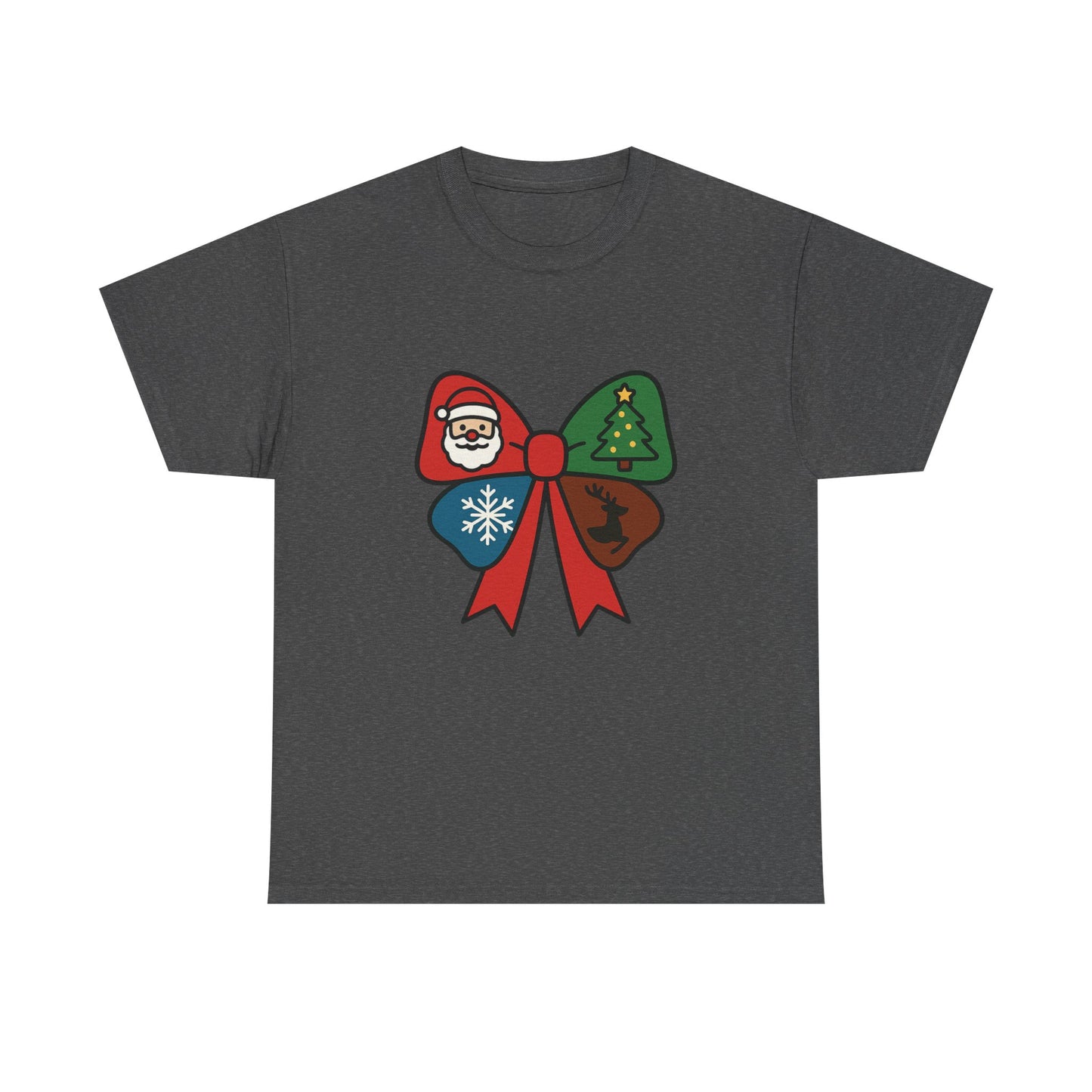 Festive Holiday Tee - Christmas Bow Graphic Tee, Unisex Cotton T-Shirt, Holiday Gift, Christmas Apparel, Winter Style