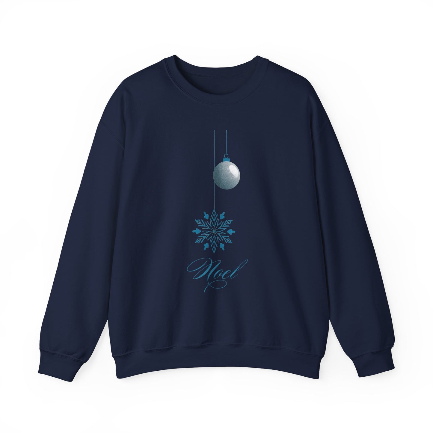 Christmas Winter Holidays Crewneck Sweatshirt with Snowflake and Ornament Design