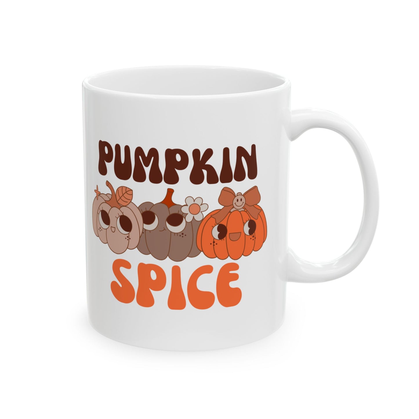 Whimsical Pumpkin Spice Mug, Cute Fall Drinkware 11oz & 15oz