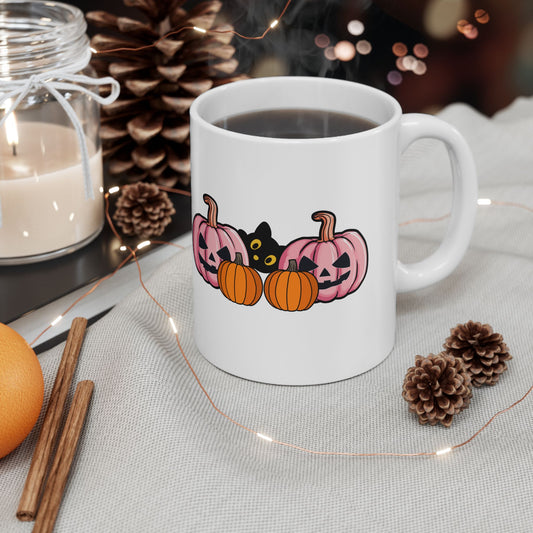 Halloween Pumpkin Ceramic Mug Spooky Vibes,