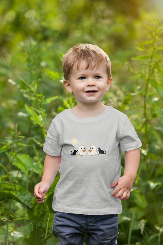 Adorable Cat and Star Youth Tee Perfect for Halloween