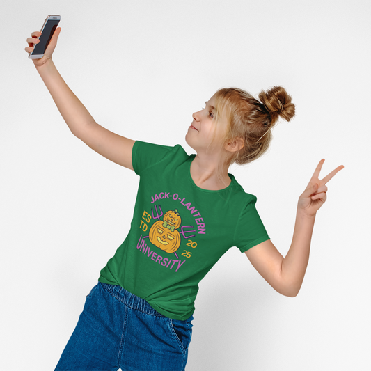 Jack-O-Lantern University Youth Tee  Halloween T-Shirt