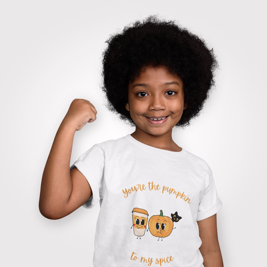 Cute Pumpkin Spice Youth Tee, Halloween T-Shirt