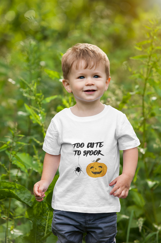 Too Cute to Spook Youth Tee, Halloween Kids Shirt, Adorable Trick or Treat Tee