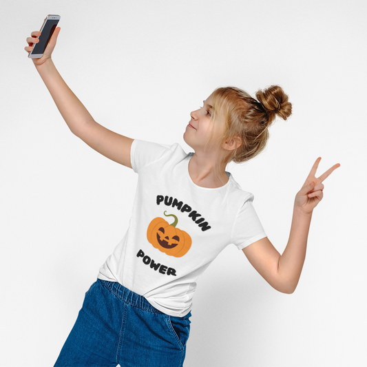 Halloween Youth T-Shirt with Pumpkin Power Design