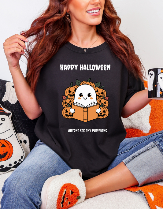 Cozy Halloween Crewneck Sweatshirt with Pumpkin Ghost Design, Fall Apparel, Unisex Sweatshirt, Halloween Gift, Casual Wear