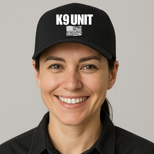 Embroidered K9 Law Enforcement Snapback Trucker Cap