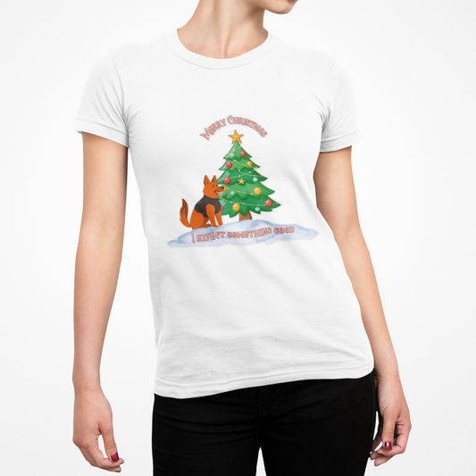 Merry Christmas Dog T-shirt | Unisex Garment-Dyed Tee for Holiday Cheer, Dog Lovers, Christmas Gift, Festive Apparel, Winter Fun