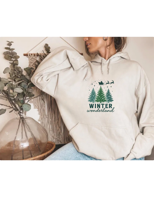 Cozy Winter Wonderland Hoodie, Festive Holiday Sweatshirt, Christmas Gift, Unisex Fleece Pullover, Winter Apparel