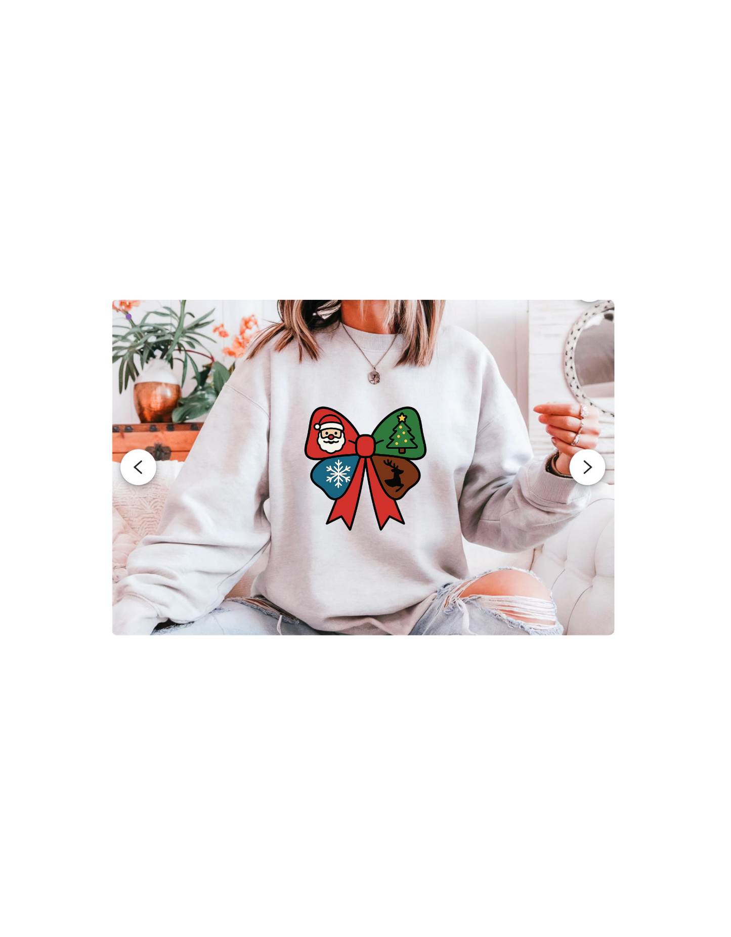 Festive Holiday Sweatshirt with Christmas Bow Design, Cozy Christmas Crewneck, Unisex Winter Apparel, Holiday Gift for Him or Her