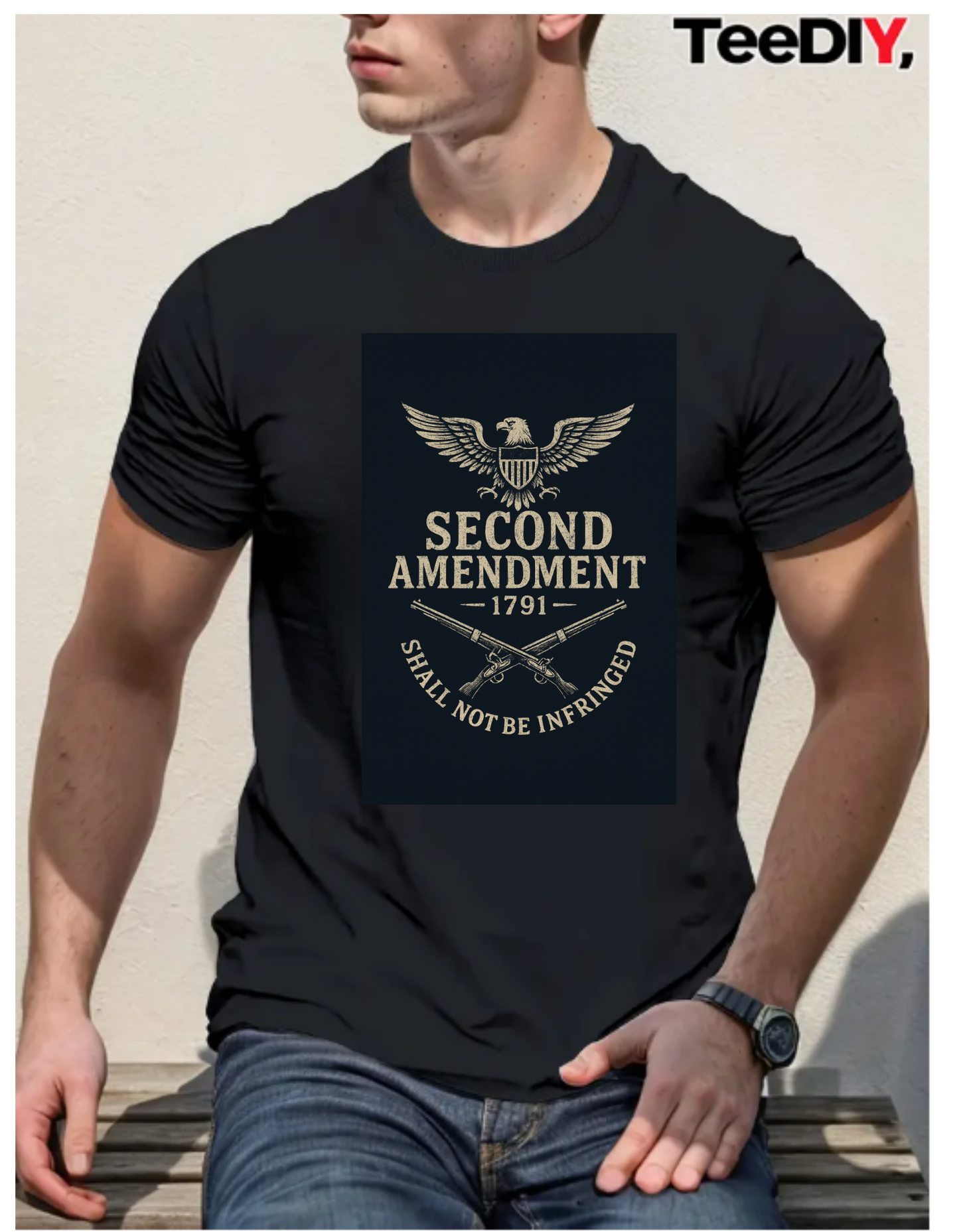 Unisex Vintage Second Amendment T-Shirt - Comfortable Casual Wear, Perfect for Holidays and Celebrations, Gift Idea