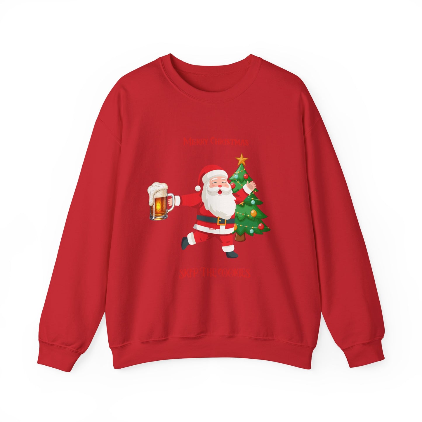 Merry Christmas Santa Sweatshirt, even Santa enjoys a beer