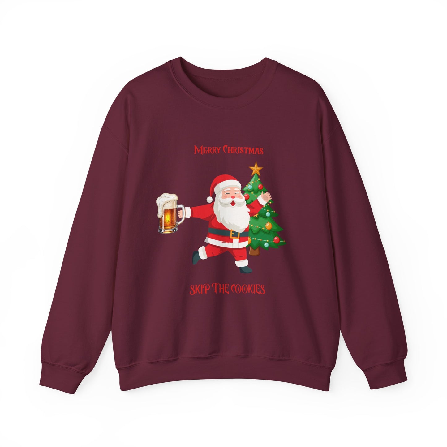 Merry Christmas Santa Sweatshirt, even Santa enjoys a beer