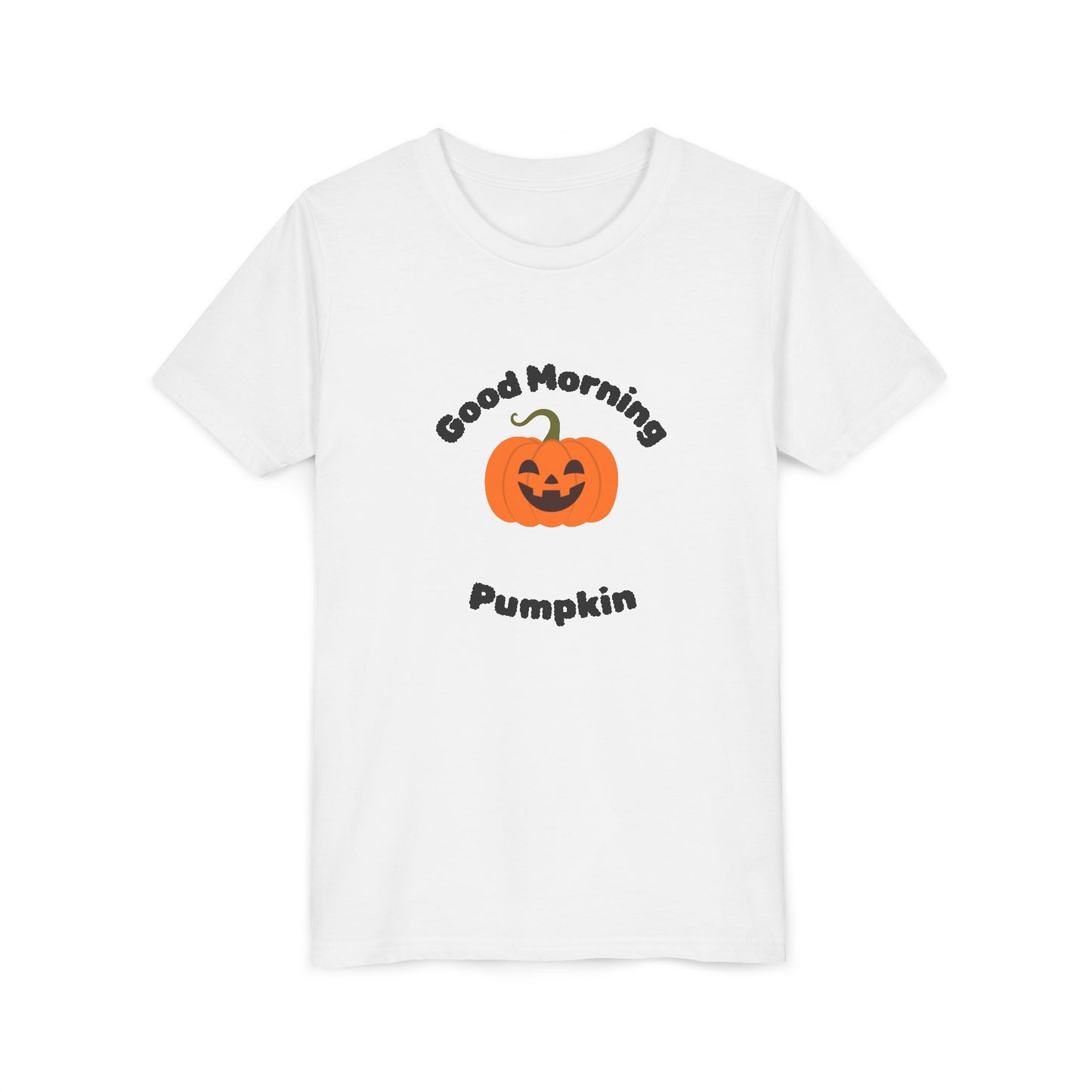 Halloween Youth Short Sleeve Tee with 'Good Morning Pumpkin' Design
