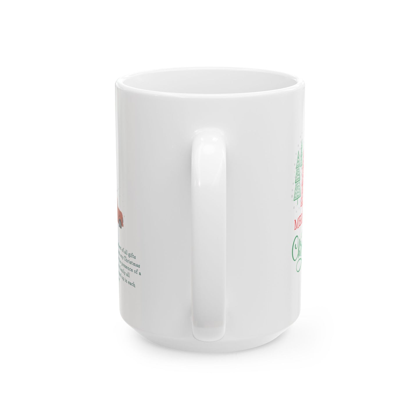 Merry Christmas Ceramic Mug, Holiday Tea or Coffee Cup