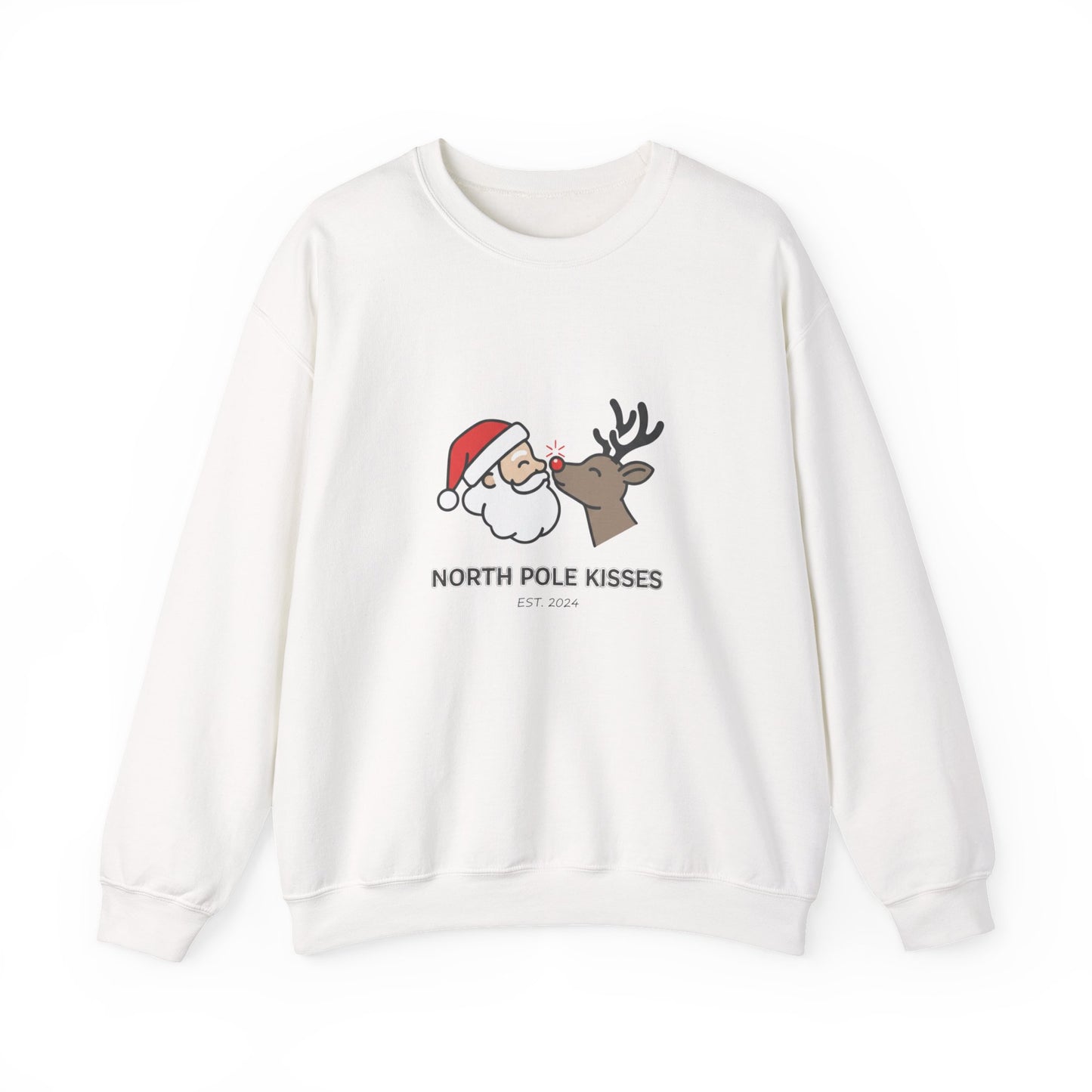North Pole Kisses Christmas Sweatshirt, Holiday Gift, Unisex Crewneck, Cozy Winter Wear, Festive Apparel, Perfect for Christmas
