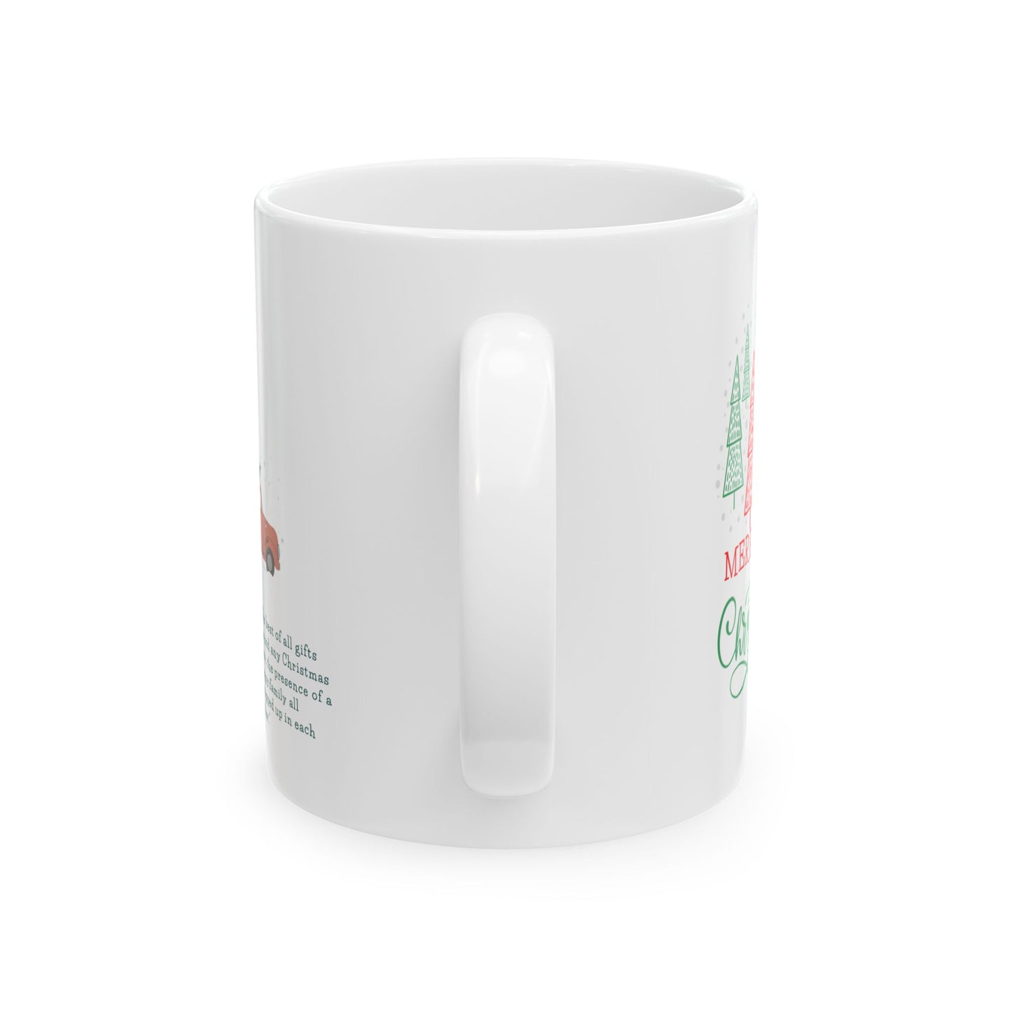 Merry Christmas Ceramic Mug, Holiday Tea or Coffee Cup