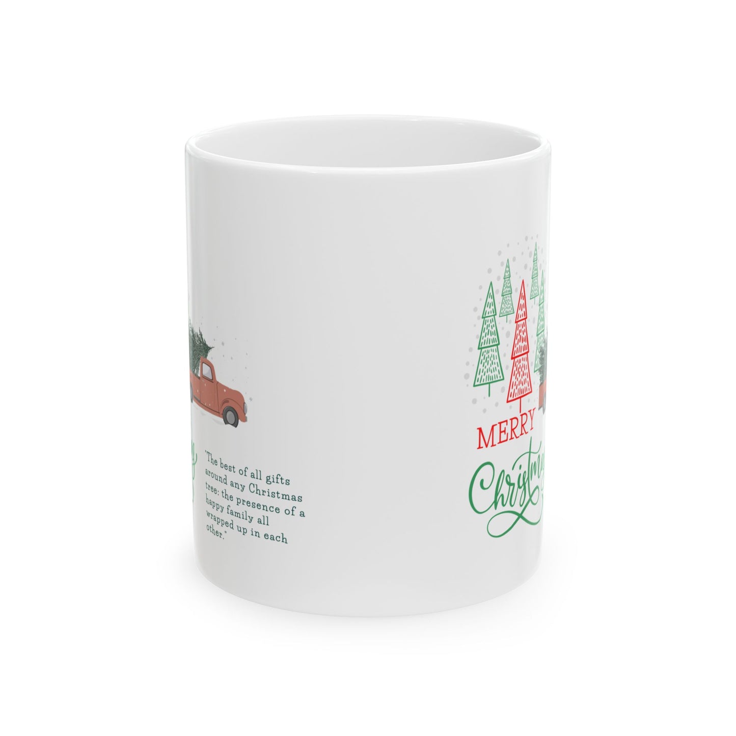 Merry Christmas Ceramic Mug, Holiday Tea or Coffee Cup