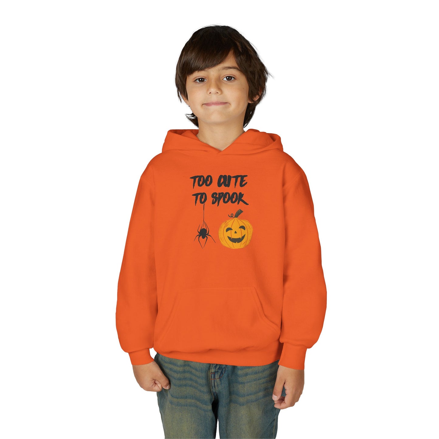 Youth Halloween Hoodie - Too Cute to Spook, Fall Apparel, Kids Sweatshirt, Autumn Fashion, Trick or Treat Gear