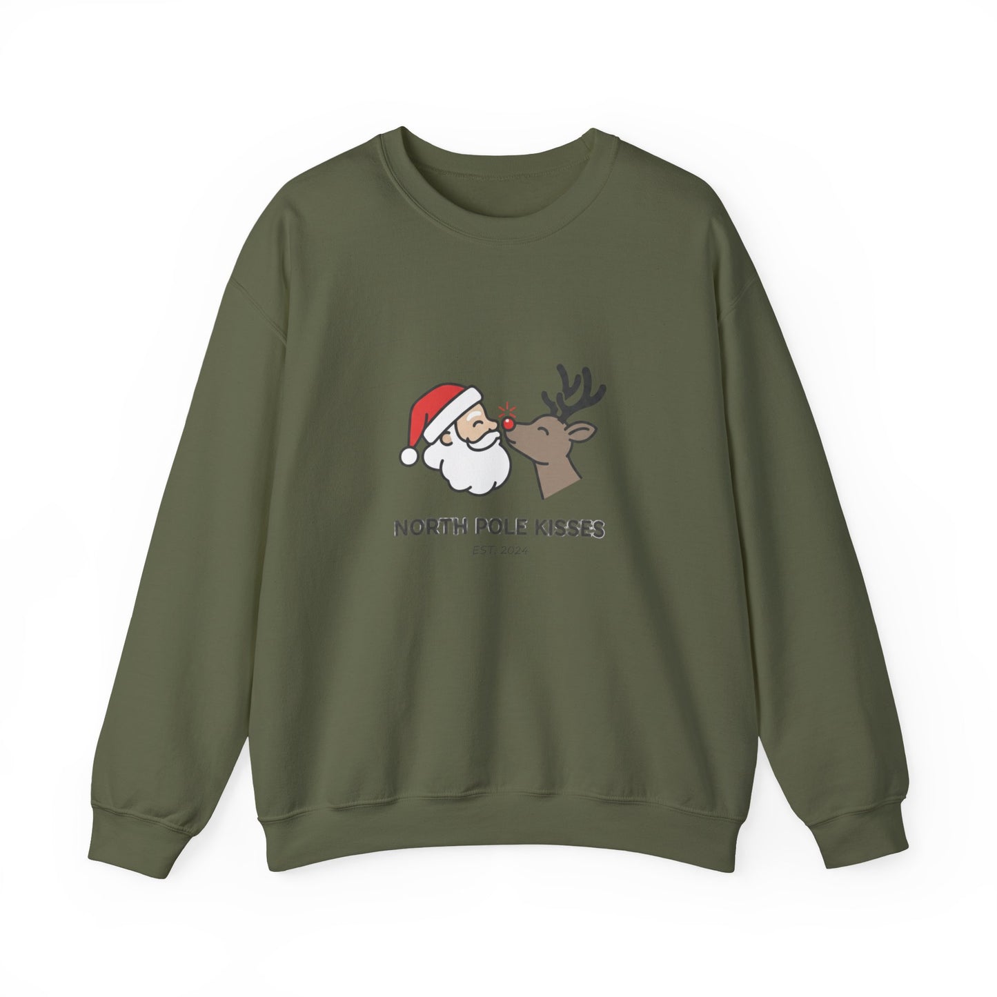 North Pole Kisses Christmas Sweatshirt, Holiday Gift, Unisex Crewneck, Cozy Winter Wear, Festive Apparel, Perfect for Christmas