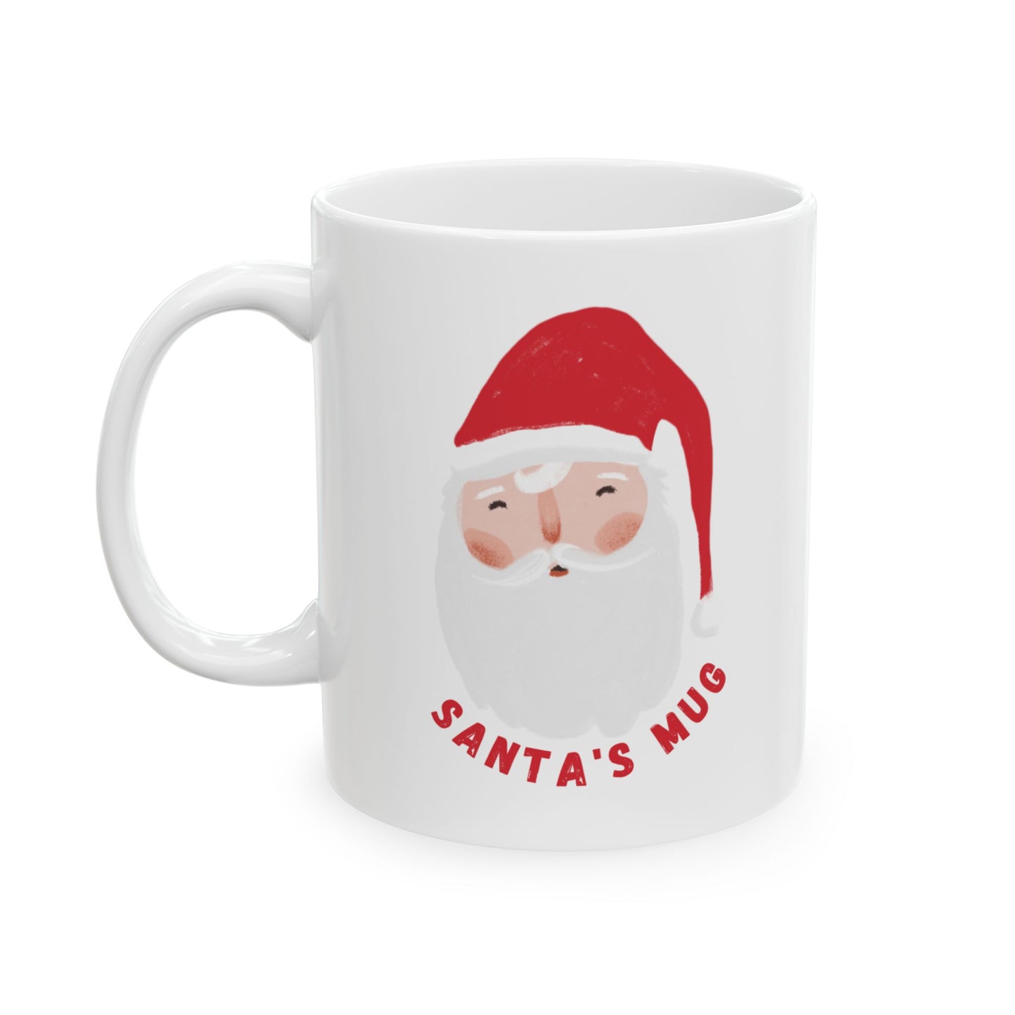 Whimsical Santa Ceramic Mug, Christmas Coffee Cup, Funny Holiday Gift, Festive Drinkware, Unique Santa Claus Mug
