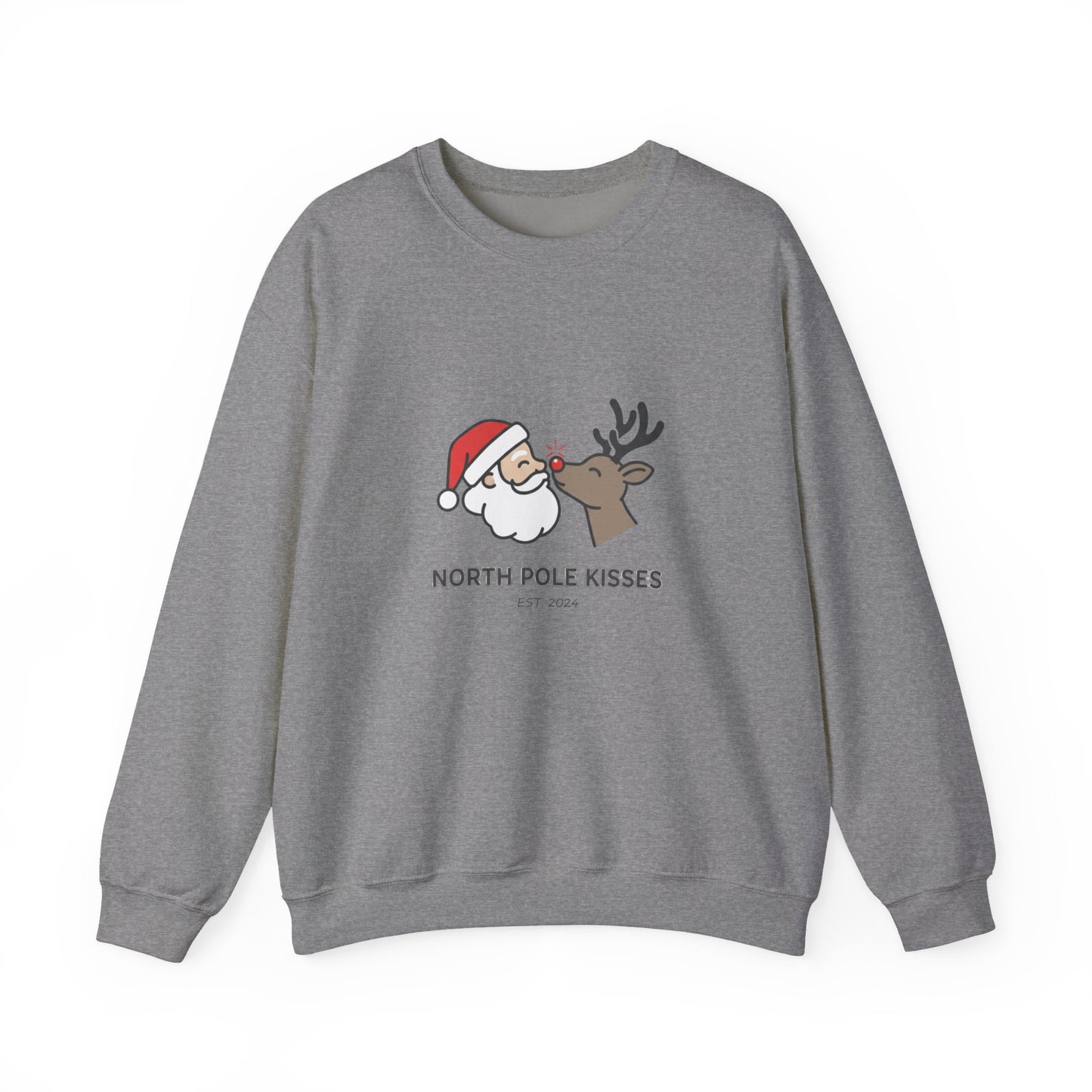 North Pole Kisses Christmas Sweatshirt, Holiday Gift, Unisex Crewneck, Cozy Winter Wear, Festive Apparel, Perfect for Christmas