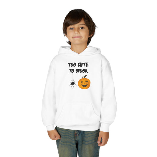Youth Halloween Hoodie - Too Cute to Spook, Fall Apparel, Kids Sweatshirt, Autumn Fashion, Trick or Treat Gear
