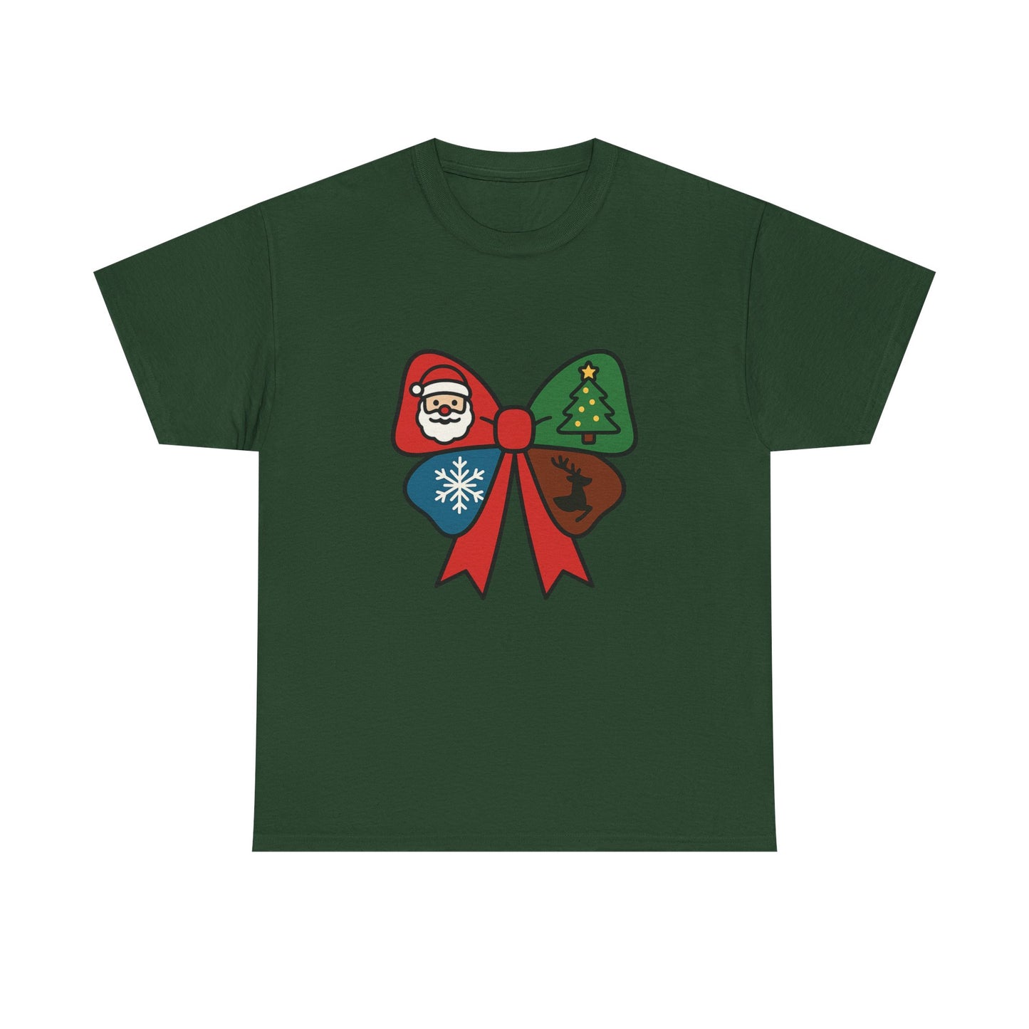 Festive Holiday Tee - Christmas Bow Graphic Tee, Unisex Cotton T-Shirt, Holiday Gift, Christmas Apparel, Winter Style