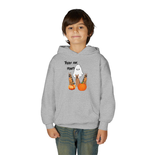Youth Halloween Sweatshirt with Ghost and Pumpkins