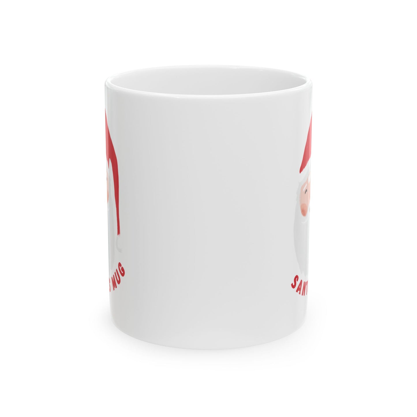 Whimsical Santa Ceramic Mug, Christmas Coffee Cup, Funny Holiday Gift, Festive Drinkware, Unique Santa Claus Mug